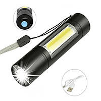 Ліхтар ручний micro USB, XPE+COB, ВL-519 / Тактичний потужний ліхтарик