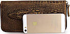 Чоловік клатч Vintage 14462 шкіра під крокодила Коричневий, фото 8