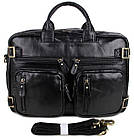 Сумка чоловіча Vintage 14219 трансформер Чорна, фото 2