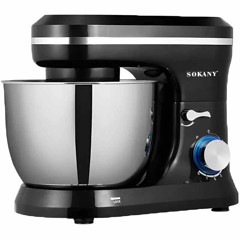Міксер кухонний Sokany SK-271 1200Вт тістоміс металева чаша 5л, 8 швидкостей, 3 насадки