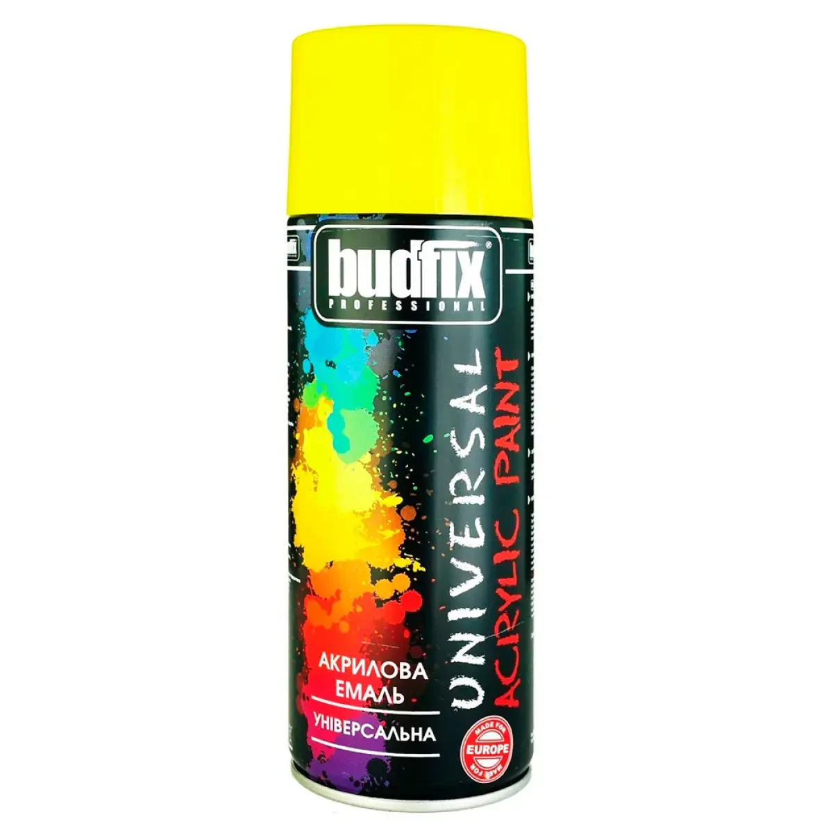 Аерозольна фарба жовта Універсальна BUDFIX RAL 1018 400 мл