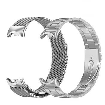 Комплект ремінців для фітнес-браслету Xiaomi Mi Band 8,9,10 Bead design - Milanese design Silver