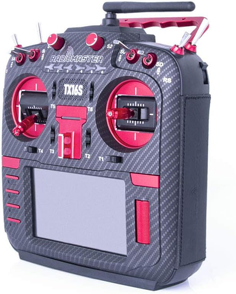 FPV пульт Radiomaster TX16S MAX ELRS Carbon Red + акумулятори + оригінальний ремінь, фото 3