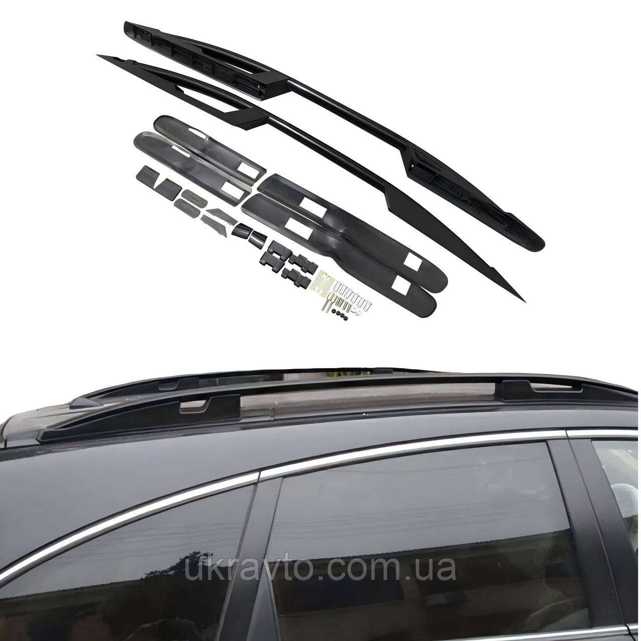 Рейлінги на кришу чорні для  Honda CR-V 2006-2012