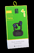 Бездротові вакуумні навушники 4you VELA DotsDesign (Bluetooth 5.2) black, фото 5