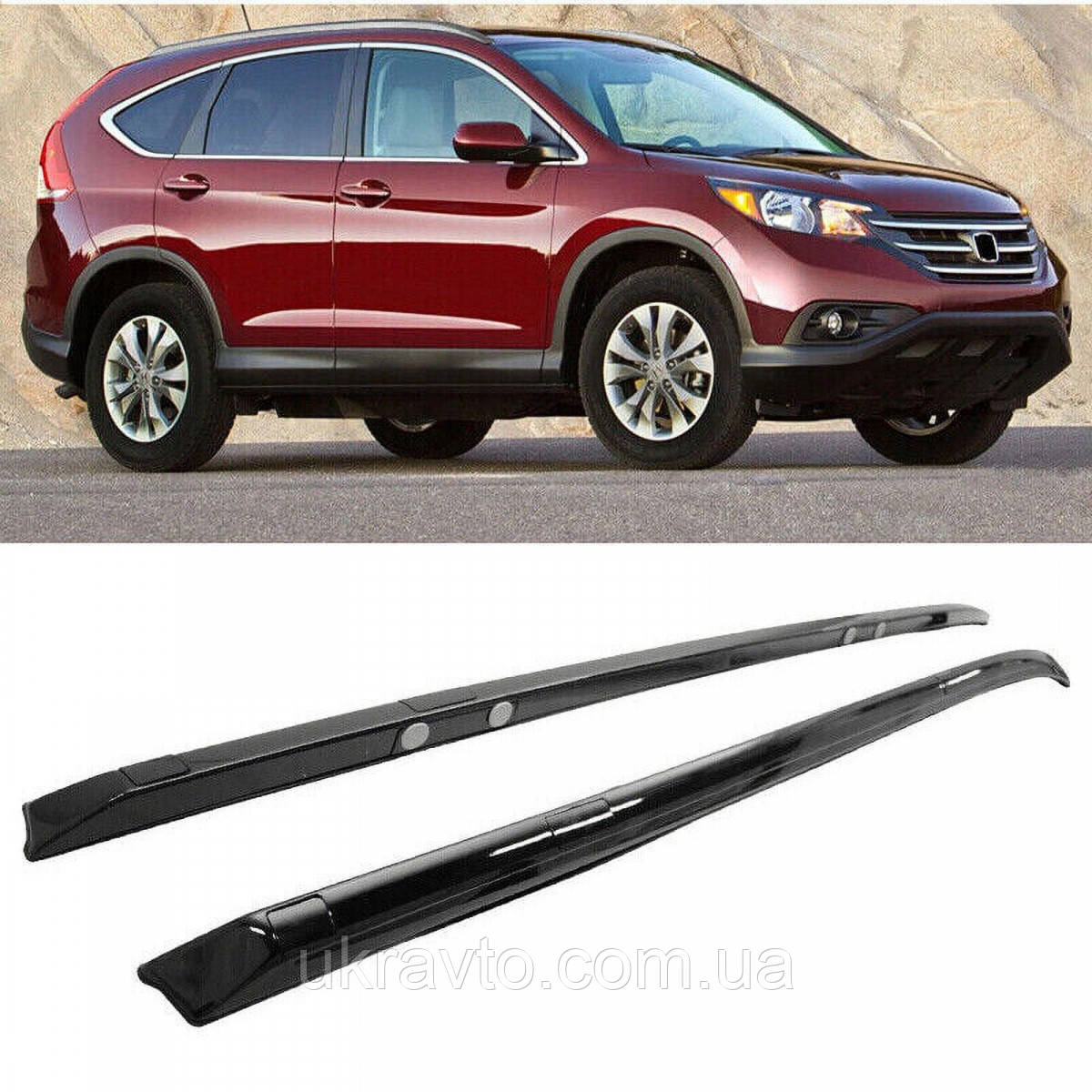 Рейлінги на кришу Honda CRV 2012-2016 Чорні
