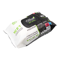 Серветки вологі антибактеріальні універсальні з клапаном Elleo 120 шт