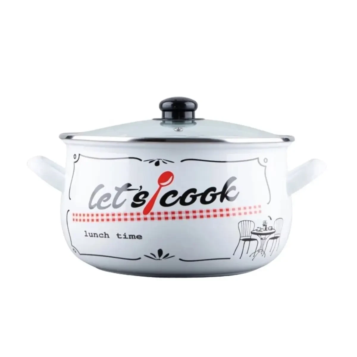 Каструля GT-T-120-LCW Lets cook біла 20 см 4 л Gusto