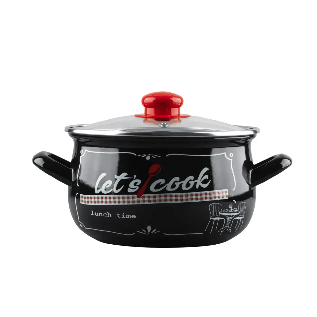 Каструля GT-T-122-LCB Lets cook чорна 22 см 5.1 л GUSTO