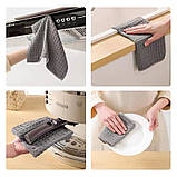 Набір 6 шт кухонні рушники/тряпки вафельні 30 х 30 см для рук сірий (LB-177790), фото 3