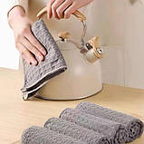 Набір 6 шт кухонні рушники/тряпки вафельні 30 х 30 см для рук сірий (LB-177790), фото 6