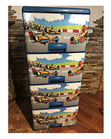 Комод пластикова тумба на 4 ящики Тачкі Маквін Туреччина Шафка