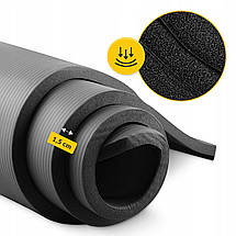 Килимок (мат) для йоги та фітнесу 4FIZJO NBR 1.5 см 4FJ0150 Black Poland, фото 2