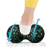 Масажний м'яч подвійний 4FIZJO EPP DuoBall 12 Black/Green (P-5907222931325), фото 3