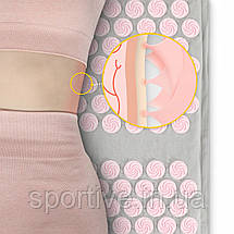 Килимок акупунктурний з подушкою 4FIZJO Eco Mat XL Аплікатор Кузнєцова Grey/Pink (P-5907739313607), фото 4