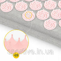 Килимок акупунктурний з подушкою 4FIZJO Eco Mat XL Аплікатор Кузнєцова Grey/Pink (P-5907739313607), фото 2