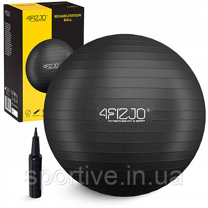 М'яч для фітнесу (фітбол) 4FIZJO 85 см Anti-Burst Black (P-5907222931516), фото 1