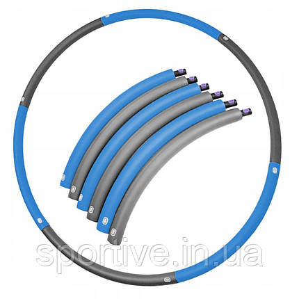 Обруч масажний Hula Hoop SportVida 90 см SV-HK0216 Grey/Blue, фото 1