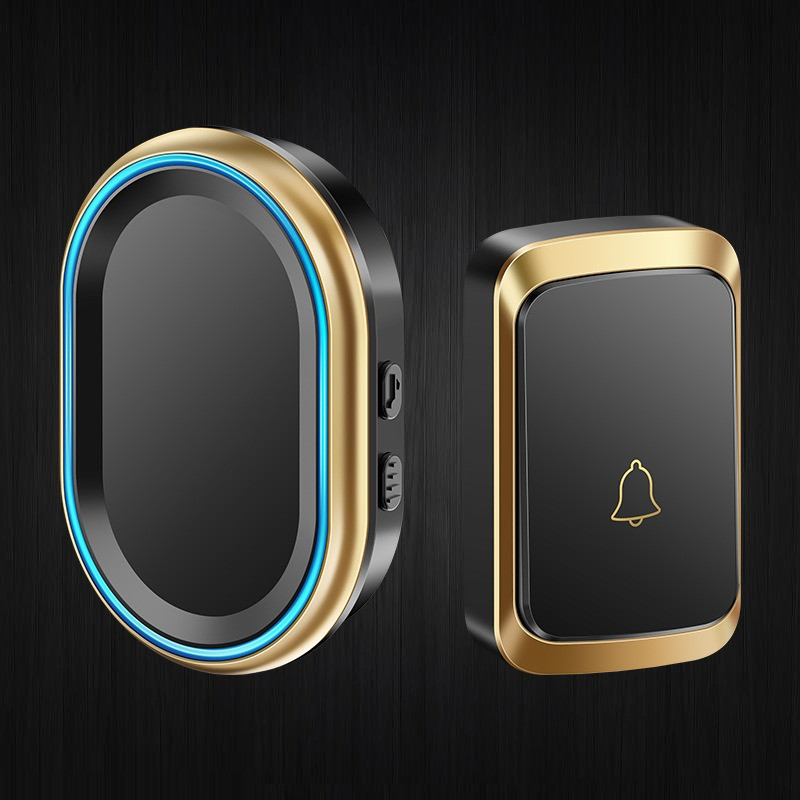 Бездротовий дверний дзвінок із безліччю мелодій 38 шт. і регульованою гучністю 220 Вт у розетку A1 Чорний, фото 1