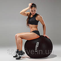 М'яч для фітнесу (фітбол) Cornix 55 см Anti-Burst XR-0014 Black, фото 3