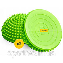 Напівсфера масажна балансувальна 4FIZJO Balance Pad 16 см 2 шт. масажер для ніг, стоп Green, фото 5