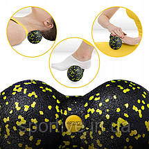Масажний м'яч подвійний 4FIZJO EPP DuoBall 08 Black/Yellow (P-5907222931301), фото 3