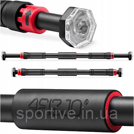 Турнік розсувний 4FIZJO 66-100 см Black/Red (P-5907739310385), фото 1