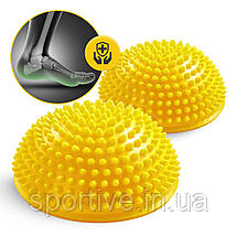 Напівсфера масажна балансувальна 4FIZJO Balance Pad 16 см 2 шт. масажер для ніг, стоп Yellow, фото 5
