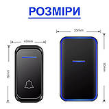 Комплект бездротового дверного дзвінка 38 мелодій приймачем від мережі WDB-02-2 Black/White, фото 9