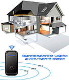 Комплект бездротового дверного дзвінка 38 мелодій приймачем від мережі WDB-02-2 Black/White, фото 7