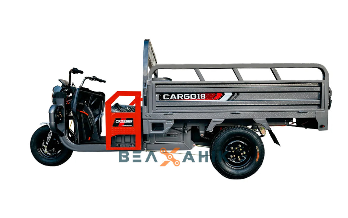 Електротрицикл вантажний Crosser CARGO 1500W колеса 18" Grey
