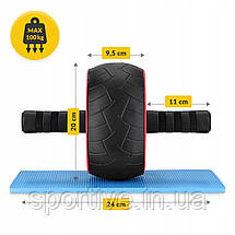 Ролик (гімнастичне колесо) для преса 4FIZJO Ab Wheel XL Black/Red (P-5907739312747), фото 4