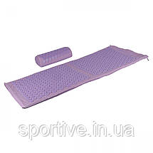 Килимок акупунктурний із валиком SportVida Аплікатор Кузнєцова 130 x 50 см SV-HK0411 Purple/Purple, фото 4