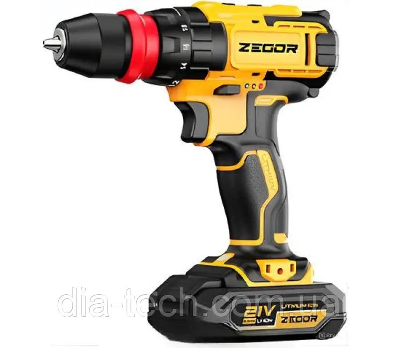 Акумуляторний шуруповерт Zegor Profesional 21V (CDP-21Q), фото 1