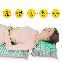 Килимок акупунктурний з подушкою 4FIZJO Eco Mat Аплікатор Кузнєцова Grey/Mint (P-5907739312181), фото 4