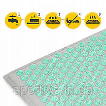 Килимок акупунктурний з подушкою 4FIZJO Eco Mat Аплікатор Кузнєцова Grey/Mint (P-5907739312181), фото 5