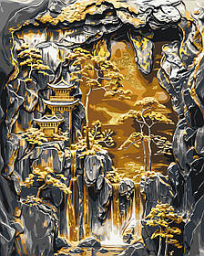 Картина за номерами Архітектура Азії з фарбами металік 40*50 см Орігамі LW 3455