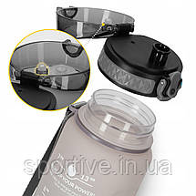 Пляшка для води спортивна 4FIZJO 1000 мл Grey/Black (P-5905973400756), фото 2