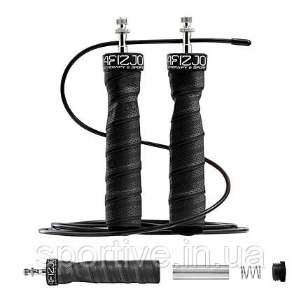 Скакалка швидкісна для кросфіту 4FIZJO Speed Rope PRO+ Black (P-5907739313164), фото 1