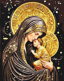 Картина за номерами Релігія. Пресвята Богородиця з фарбами металік 40*50 см Орігамі LW 3433