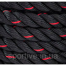Канат тренувальний 4FIZJO Battle Rope 15 м для кросфіту Black (P-5907739312266), фото 4