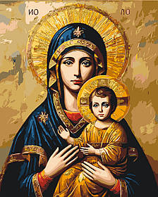 Картина за номерами Релігія. Ікона Божа Матір з фарбами металік 40*50 см Орігамі LW 3431