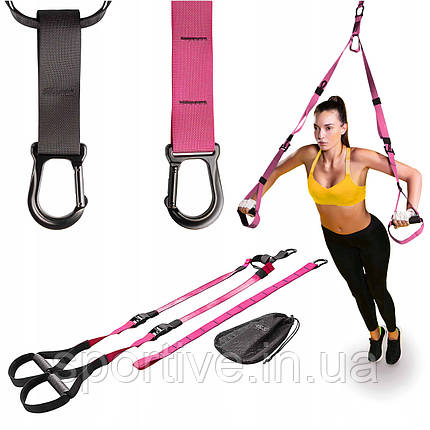 Петлі для функціонального тренінгу 4FIZJO TRX Black/Pink (P-5907739314109), фото 1