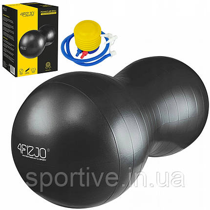 М'яч для фітнесу (арахіс) 4FIZJO Air Ball Peanut 45 x 90 см Anti-Burst Black (P-5907739312938), фото 1