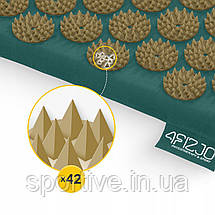 Килимок акупунктурний з валиком 4FIZJO Classic Mat Аплікатор Кузнєцова Navy Green/Gold (P-5907739313300), фото 2