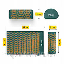 Килимок акупунктурний з валиком 4FIZJO Classic Mat Аплікатор Кузнєцова Navy Green/Gold (P-5907739313300), фото 5