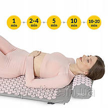 Килимок акупунктурний з валиком 4FIZJO Classic Mat XL Аплікатор Кузнєцова Grey/Pink (P-5907739313294), фото 2