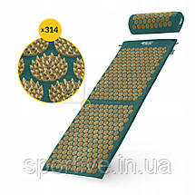 Килимок акупунктурний з валиком 4FIZJO Classic Mat XL Аплікатор Кузнєцова Navy Green/Gold (P-5907739313317), фото 2