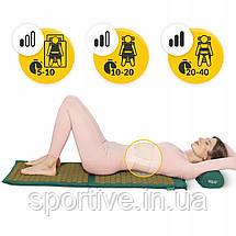 Килимок акупунктурний з валиком 4FIZJO Classic Mat XL Аплікатор Кузнєцова Navy Green/Gold (P-5907739313317), фото 5