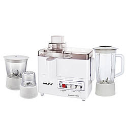 Кухонний комбайн із соковижималкою та кавомолкою 4 в 1 блендер 800 Вт Sokany